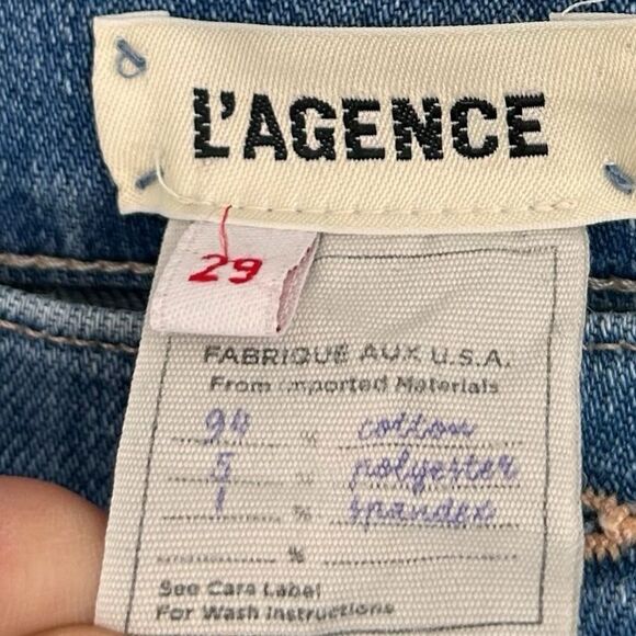 L’Agence cropped raw hem straight high rise jeans size 29 - Picture 5 of 7
